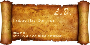 Lebovits Dorina névjegykártya